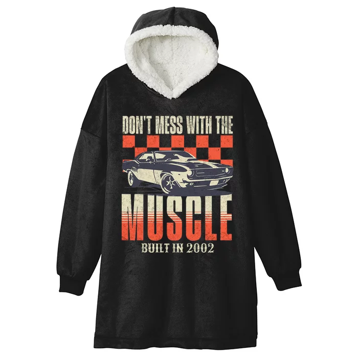 21st Birthday Gift Born 2002 Vintage Muscle Car Hooded Wearable Blanket