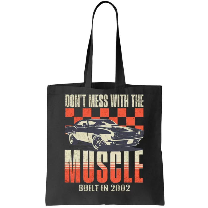 21st Birthday Gift Born 2002 Vintage Muscle Car Tote Bag