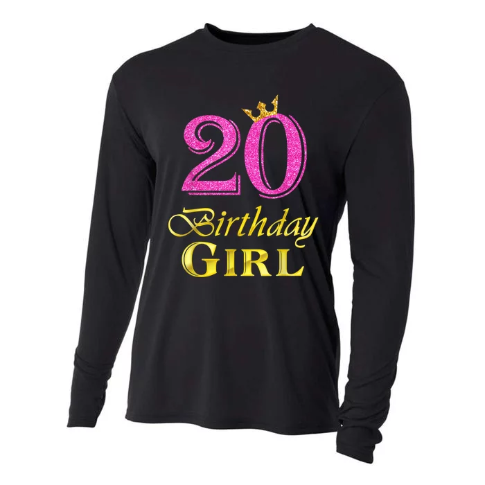 20th Birthday Girl Princess Shirt 20 Years Old 20th Birthday Cooling Performance Long Sleeve Crew