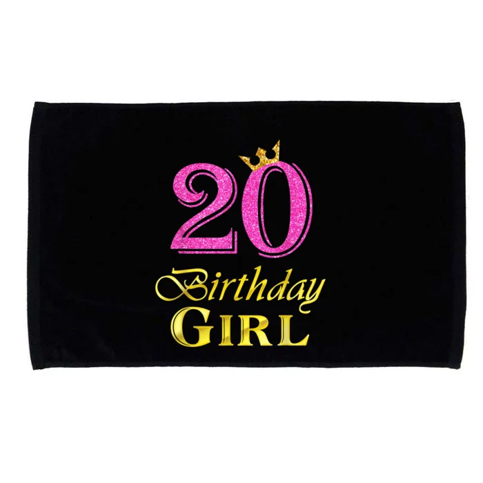 20th Birthday Girl Princess Shirt 20 Years Old 20th Birthday Microfiber Hand Towel