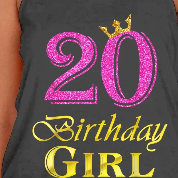 20th Birthday Girl Princess Shirt 20 Years Old 20th Birthday Women's Knotted Racerback Tank