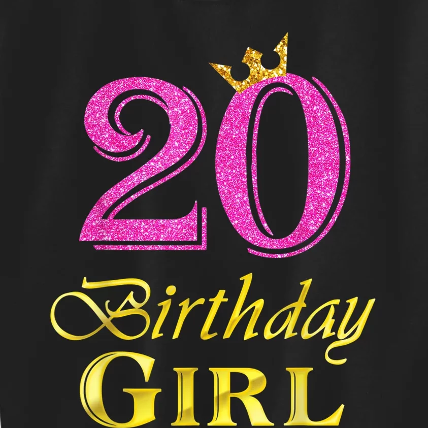 20th Birthday Girl Princess Shirt 20 Years Old 20th Birthday Kids Sweatshirt