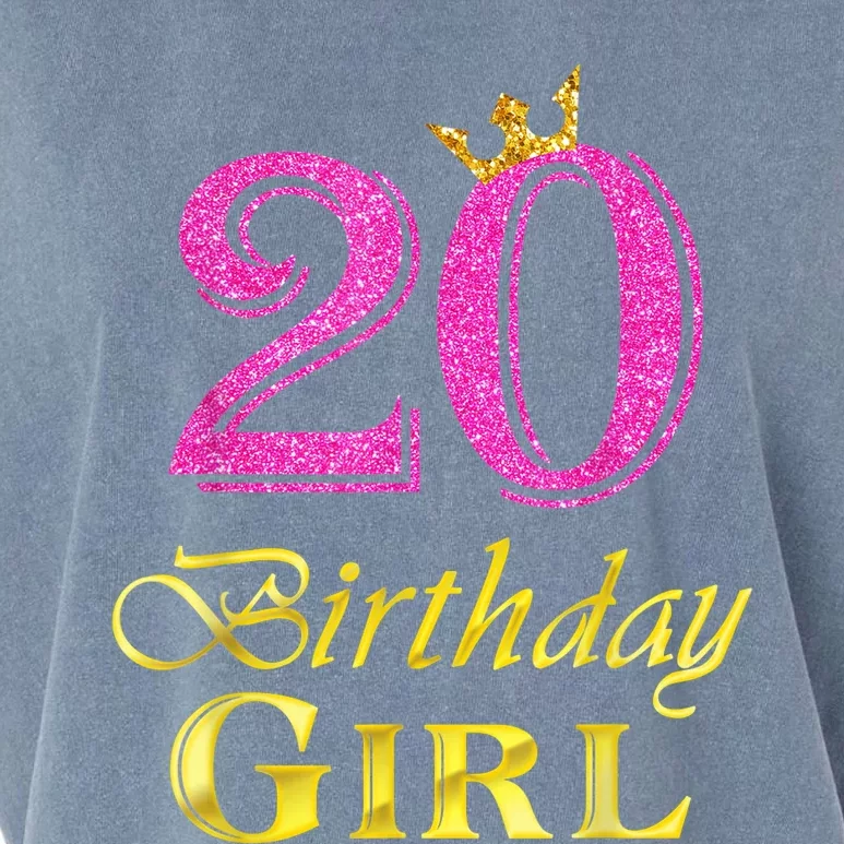 20th Birthday Girl Princess Shirt 20 Years Old 20th Birthday Garment-Dyed Women's Muscle Tee