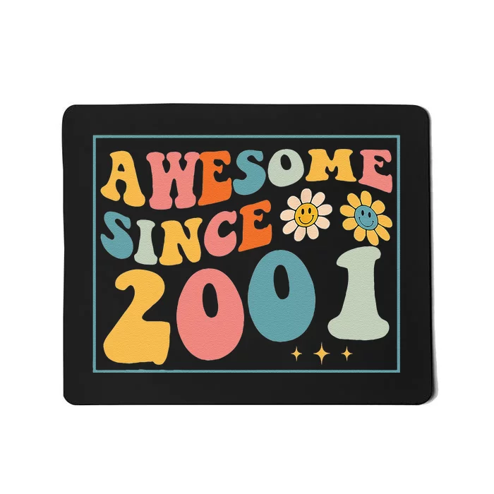 22st Birthday Gifts Awesome Since 2001 22 Years Old Groovy Mousepad