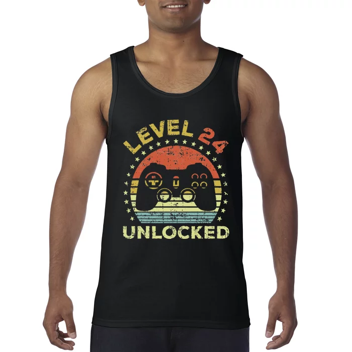 24th Birthday Gaming Level 24 Unlocked Tank Top