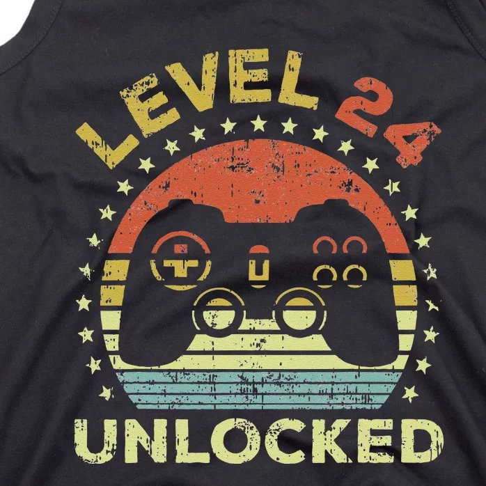 24th Birthday Gaming Level 24 Unlocked Tank Top