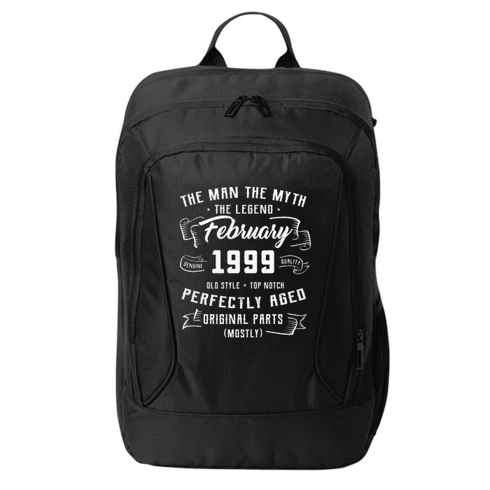 24th Birthday Gift Legends Born In February 1999 24 Years Ol City Backpack