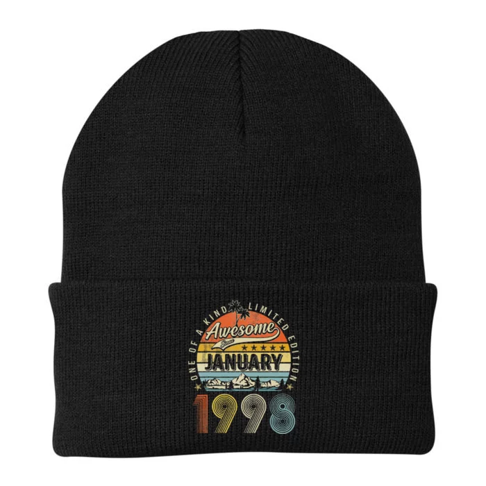 25th Birthday Gift Awesome Since January 1998 25 Year Old Cute Knit Cap Winter Beanie