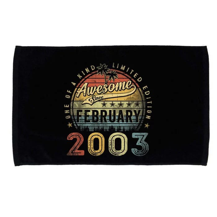 20th Birthday Gift Awesome Since February 2003 20 Year Old Microfiber Hand Towel