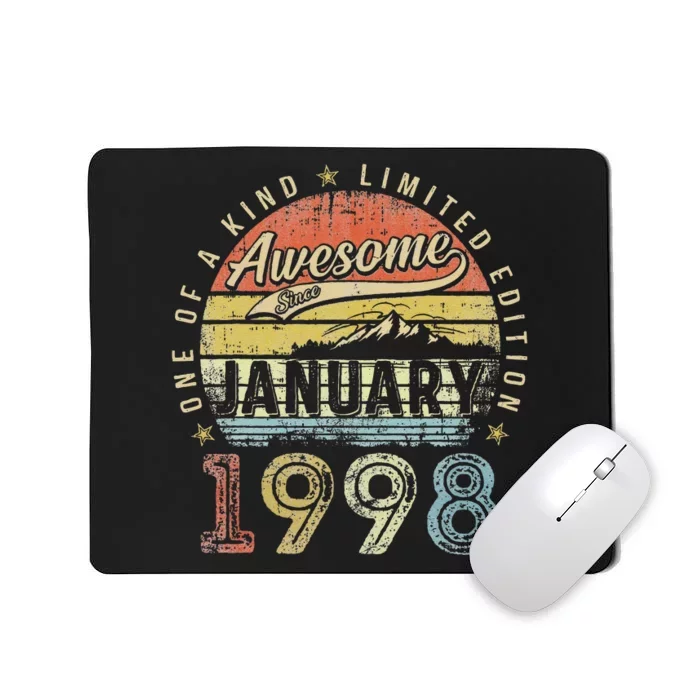 25th Birthday Gift Awesome Since January 1998 25 Year Old Love Cute Mousepad