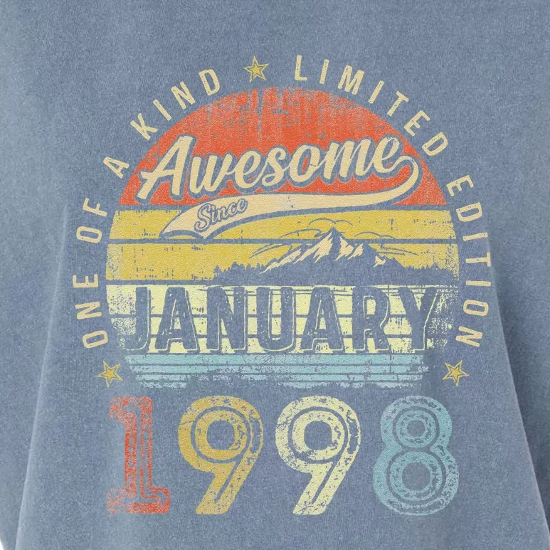 25th Birthday Gift Awesome Since January 1998 25 Year Old Love Cute Garment-Dyed Women's Muscle Tee