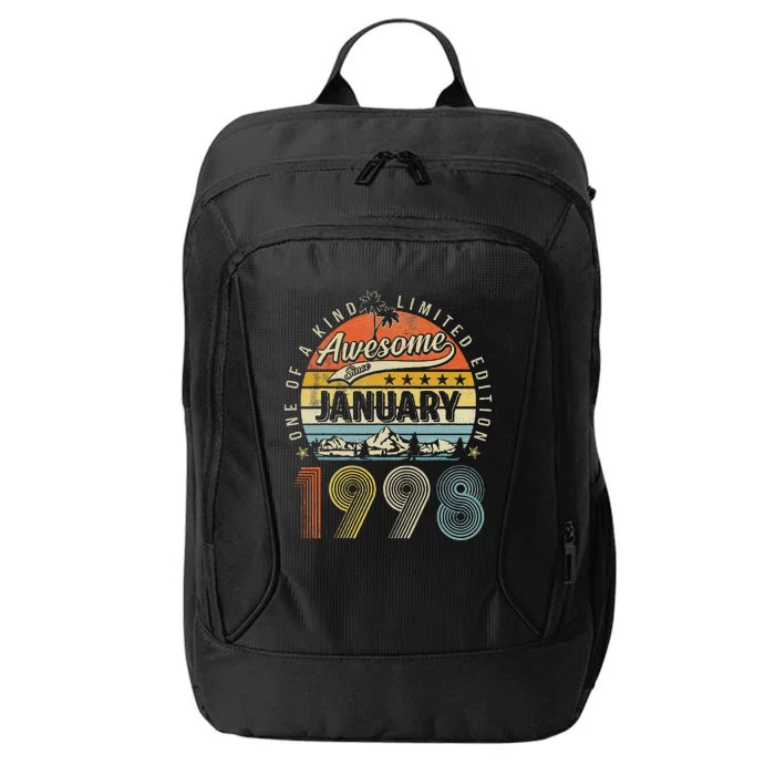 25th Birthday Gift Awesome Since January 1998 25 Year Old City Backpack