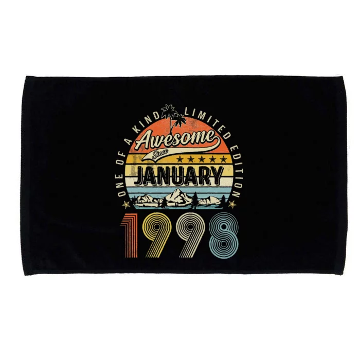 25th Birthday Gift Awesome Since January 1998 25 Year Old Microfiber Hand Towel