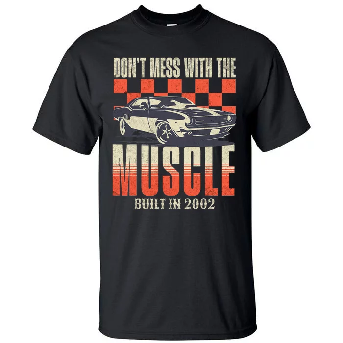 21st Birthday Gift Born 2002 Vintage Muscle Car Tall T-Shirt