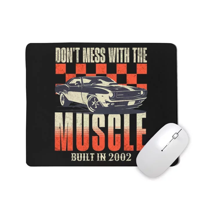 21st Birthday Gift Born 2002 Vintage Muscle Car Mousepad