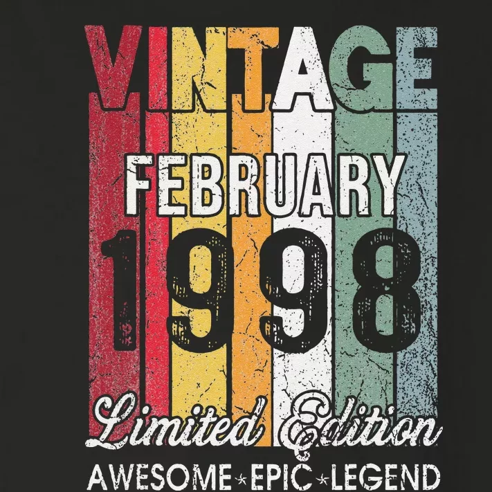 25th Birthday Gift February 1998 Limited Edition 25 Yrs Old Toddler Long Sleeve Shirt