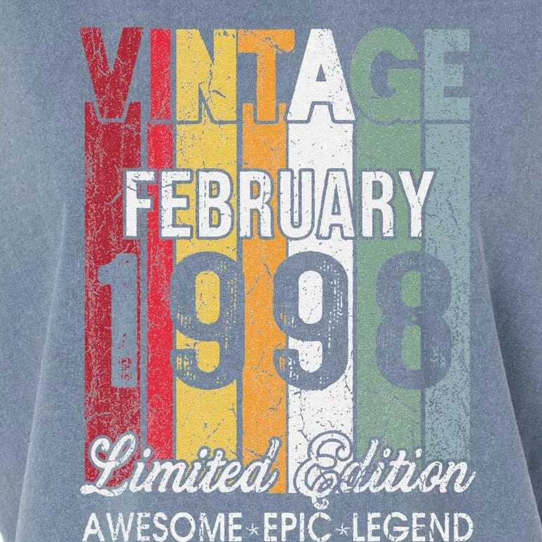 25th Birthday Gift February 1998 Limited Edition 25 Yrs Old Garment-Dyed Women's Muscle Tee