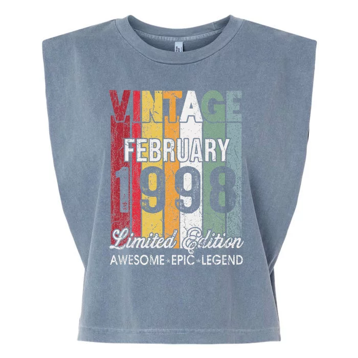 25th Birthday Gift February 1998 Limited Edition 25 Yrs Old Garment-Dyed Women's Muscle Tee