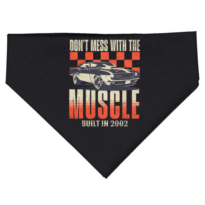 21st Birthday Gift Born 2002 Vintage Muscle Car USA-Made Doggie Bandana