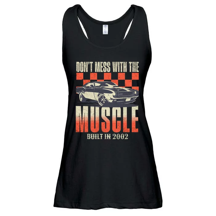 21st Birthday Gift Born 2002 Vintage Muscle Car Ladies Essential Flowy Tank