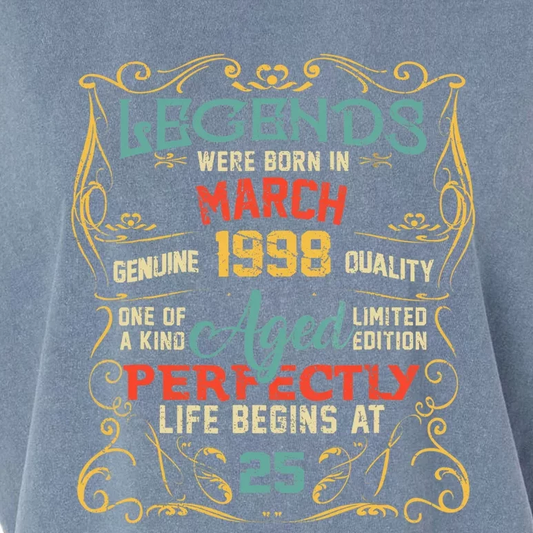 25th Birthday Gift 25 Year Old Legend Since March 1998 Garment-Dyed Women's Muscle Tee