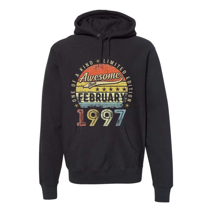 26th Birthday Gift Awesome Since February 1997 26 Year Old Cute Premium Hoodie