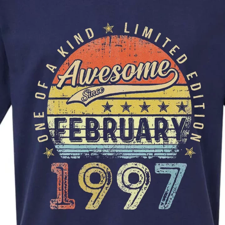 26th Birthday Gift Awesome Since February 1997 26 Year Old Cute Sueded Cloud Jersey T-Shirt