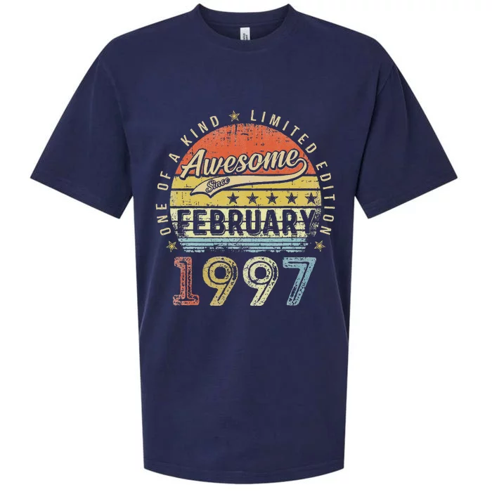 26th Birthday Gift Awesome Since February 1997 26 Year Old Cute Sueded Cloud Jersey T-Shirt