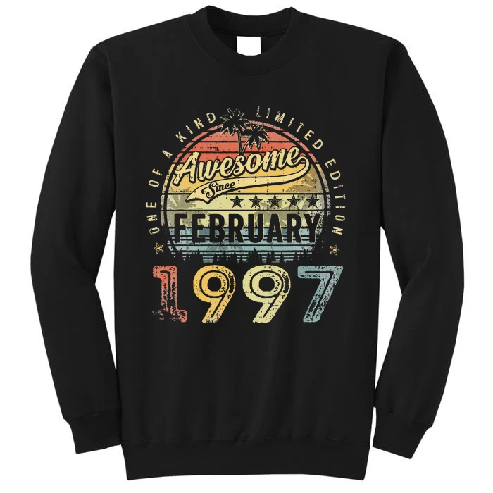 26th Birthday Gift Awesome Since February 1997 26 Year Old Tall Sweatshirt