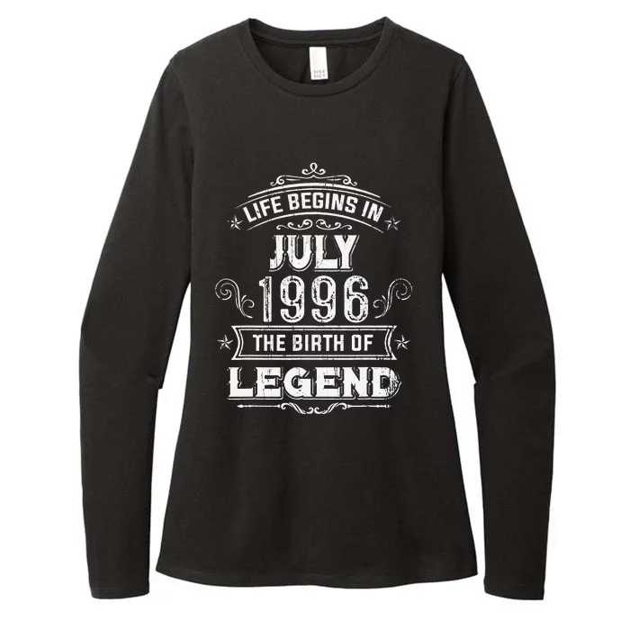 27th Birthday Gifts Vintage July 1996 27 Years Old Womens CVC Long Sleeve Shirt