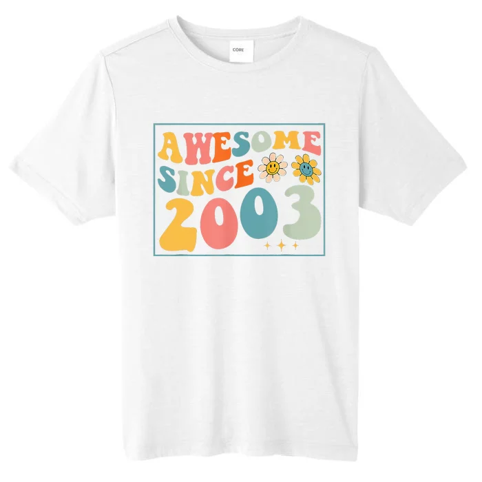 20th Birthday Gifts Awesome Since 2003 20 Years Old Groovy ChromaSoft Performance T-Shirt