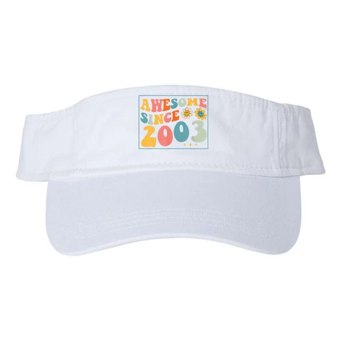 20th Birthday Gifts Awesome Since 2003 20 Years Old Groovy Valucap Bio-Washed Visor