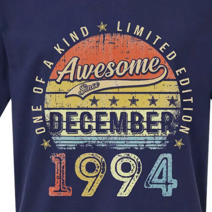 28th Birthday Gift Awesome Since December 1994 28 Year Old Sueded Cloud Jersey T-Shirt