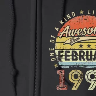 28th Birthday Gift Awesome Since February 1995 28 Year Old Cute Full Zip Hoodie