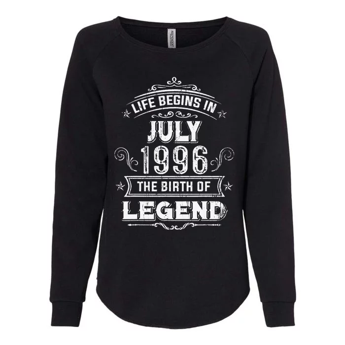 27th Birthday Gifts Vintage July 1996 27 Years Old Womens California Wash Sweatshirt