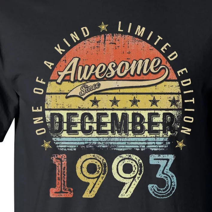 29th Birthday Gift Awesome Since December 1993 29 Year Old Tall T-Shirt