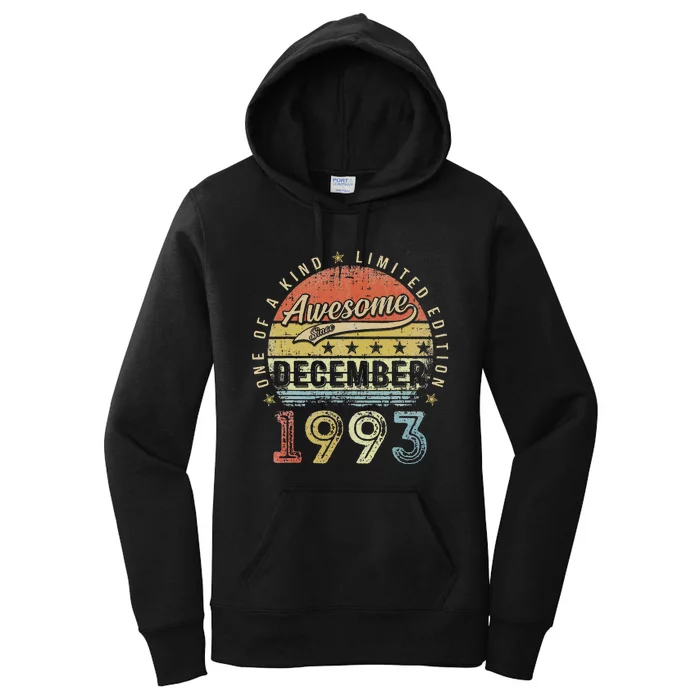 29th Birthday Gift Awesome Since December 1993 29 Year Old Women's Pullover Hoodie