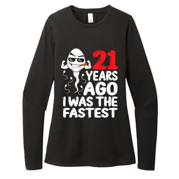 21st Birthday Gag dress 21 Years Ago I Was The Fastest Funny Womens CVC Long Sleeve Shirt