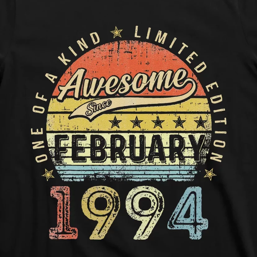 29th Birthday Gift Awesome Since February 1994 29 Year Old Cute T-Shirt