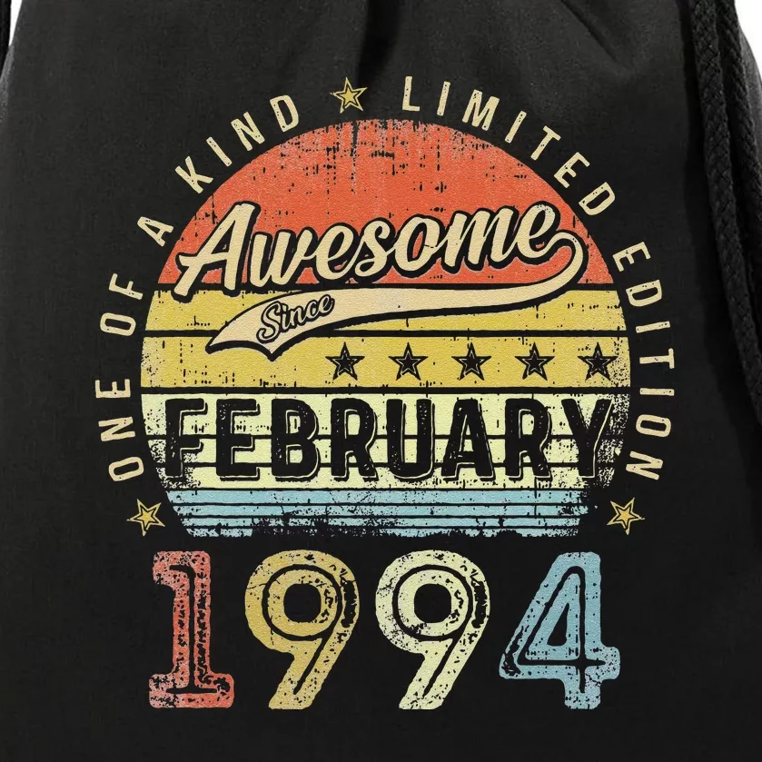 29th Birthday Gift Awesome Since February 1994 29 Year Old Cute Drawstring Bag