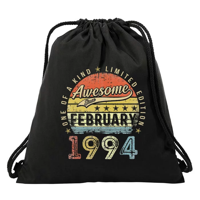 29th Birthday Gift Awesome Since February 1994 29 Year Old Cute Drawstring Bag