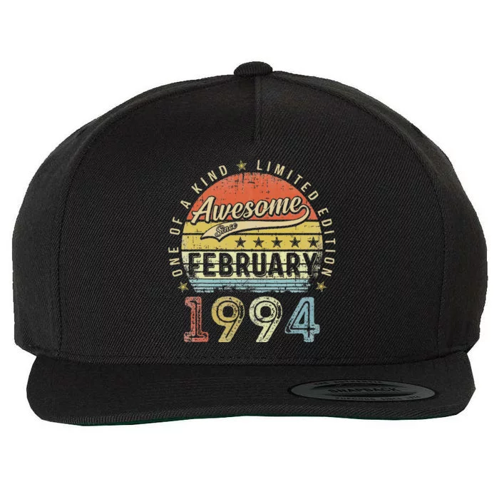 29th Birthday Gift Awesome Since February 1994 29 Year Old Cute Wool Snapback Cap