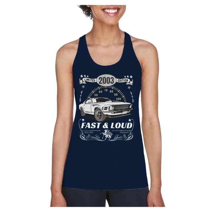 20th Birthday Gift Muscle Car Women Born 2003 Women's Racerback Tank