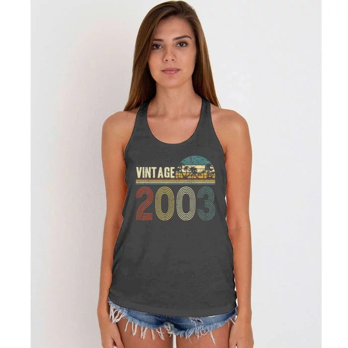 20th Birthday Gifts Ands Vintage 2003 20 Years Old Women's Knotted Racerback Tank