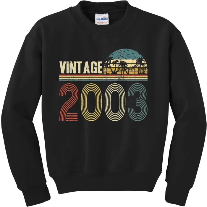 20th Birthday Gifts Ands Vintage 2003 20 Years Old Kids Sweatshirt