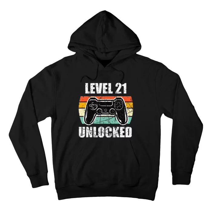 21st Birthday Gaming Vintage Gift 21 Year Old Gamer Hoodie