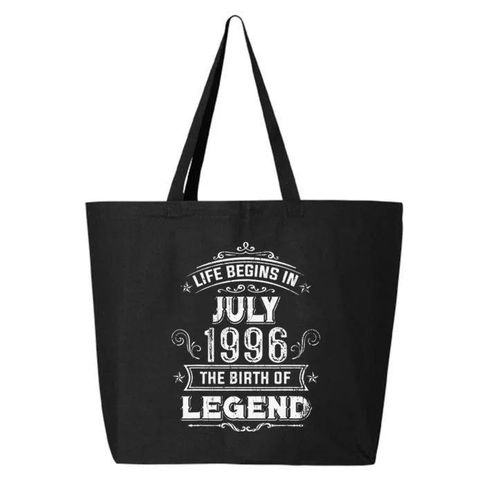 27th Birthday Gifts Vintage July 1996 27 Years Old 25L Jumbo Tote