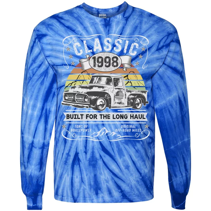 25th Birthday Gift Pickup Truck Born 1998 Cute Gift Tie-Dye Long Sleeve Shirt