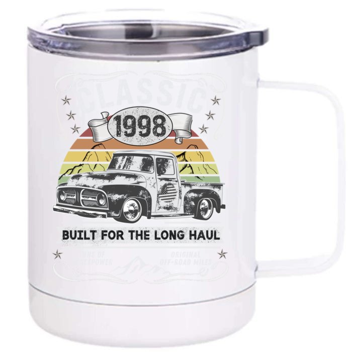 25th Birthday Gift Pickup Truck Born 1998 Cute Gift Front & Back 12oz Stainless Steel Tumbler Cup