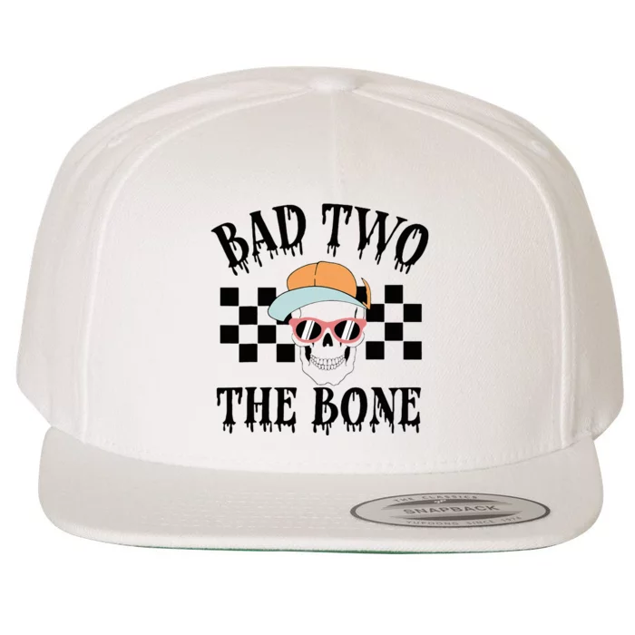 2nd Birthday Halloween Skeleton Boy Bad Two The Bone Wool Snapback Cap